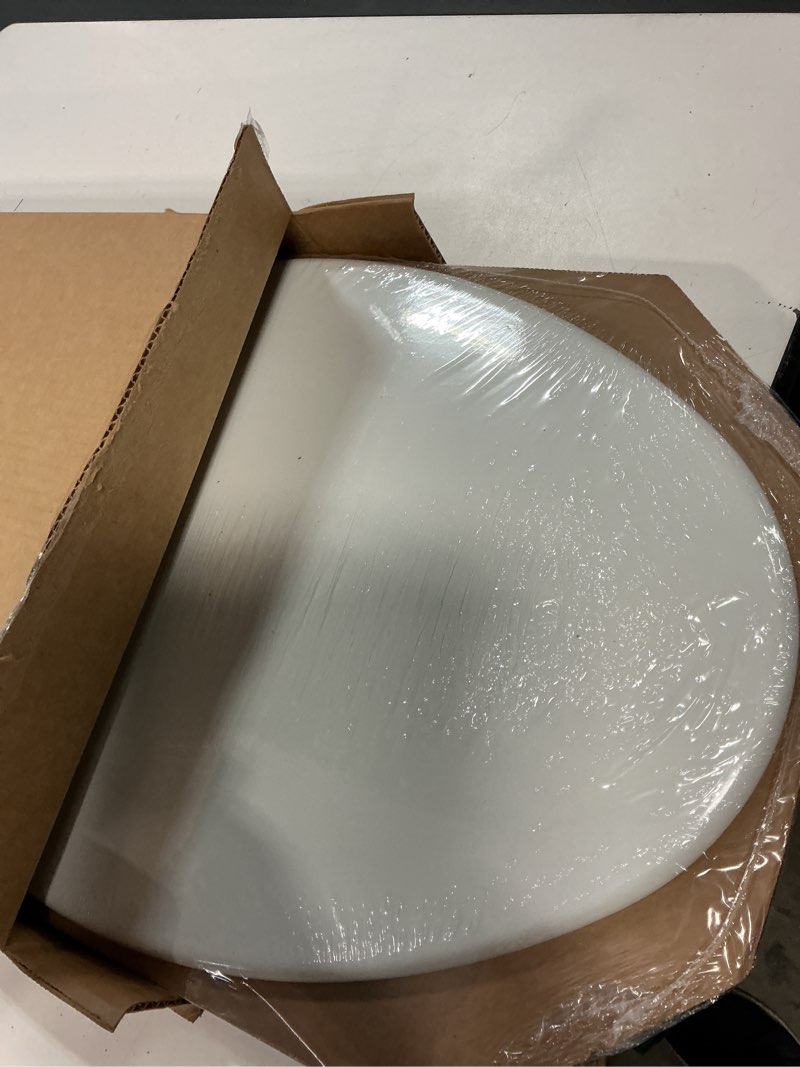 Condition photo showing New/Like New for church toilet seat, easy clean hinges release for deep cleans, durable enameled wood seat, elongated, white elongated white
