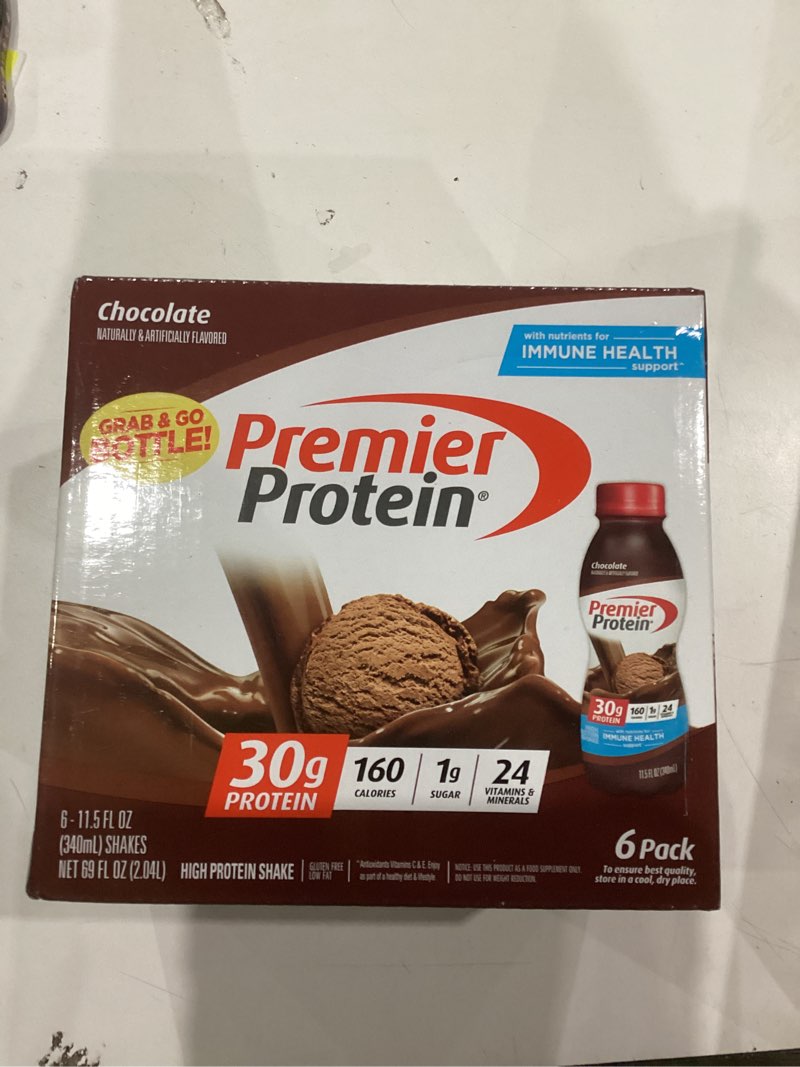 Condition photo showing New/Like New for Premier Protein Shake, Chocolate, 30g Protein, No Added Sugar, 24 Vitamins & Minerals to Support Immune Health, 11.5 fl oz, 6 Pack (Packaging May Vary)