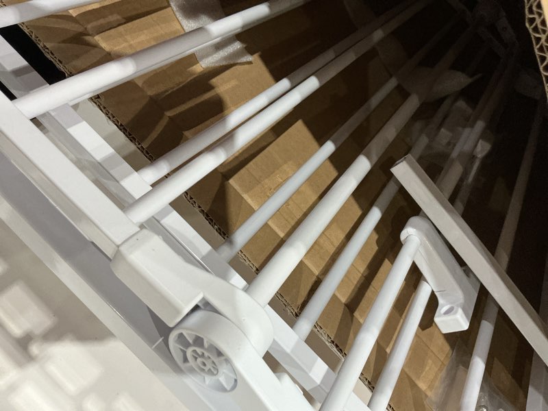Condition photo showing Good Condition for babelio 72" extra wide baby gate, 30" tall auto close dog fence for stairs kitchen doorways fireplace, hardware mounted pet gate indoor, foldable 3 metal panels, white white 72" wide gate - 3 panels
