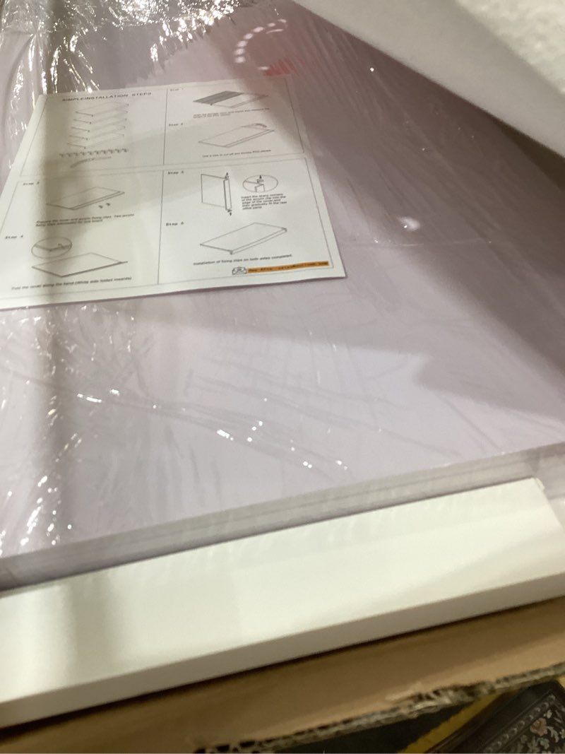 Condition photo showing Good Condition for wire rack covers for shelves, 30*12 inch wires shelf ccover, shelfs covers for wire shelving, easy to cut install wires shelf 0.31-inch thick moisture durable shelfs liner for kitchen, pantry white white 30w x 12d