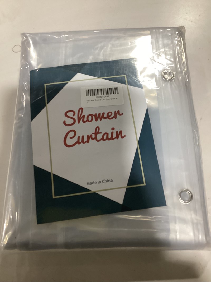 Condition photo showing Good Condition for River Dream 3 in 1 Shower Curtain Set, Waffle Fabric Shower Curtain and Waterproof Clear Liner Set with Double Sided Metal Hooks, Grey, 72" W*78" H Grey 72"W x 78"L (Pack of 1)