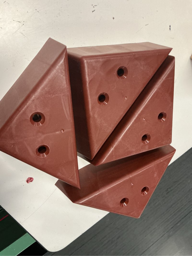 Condition photo showing Good Condition for jsp manufacturing 3" triangle plastic furniture brown corner legs - sofa couch chair ottoman (4 legs)