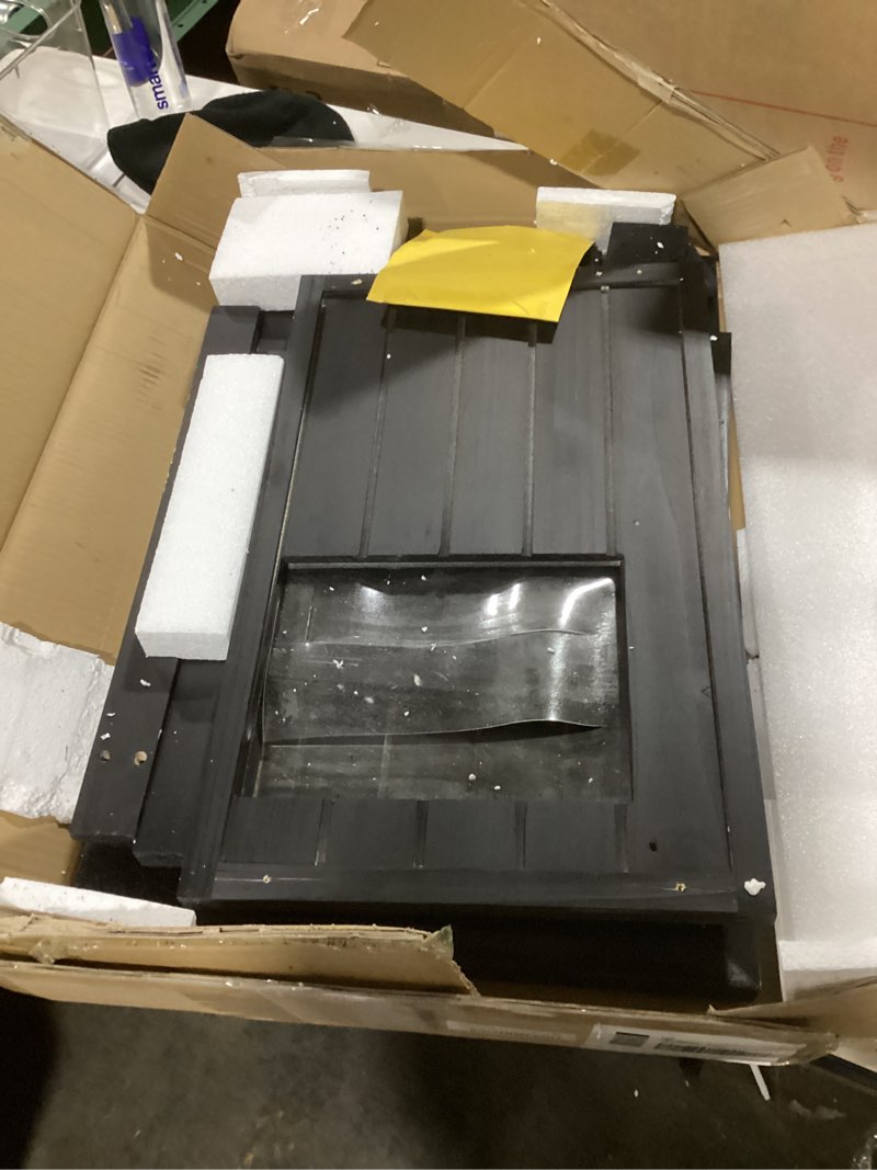 Condition photo showing As Is for Weatherproof Outdoor Cat House, Feral Cat Shelter, 100% Insulated Foam, Solid Wood, Large Size for Multiple Cats, 24.8" L x 16.1" W x 18.9" H Black