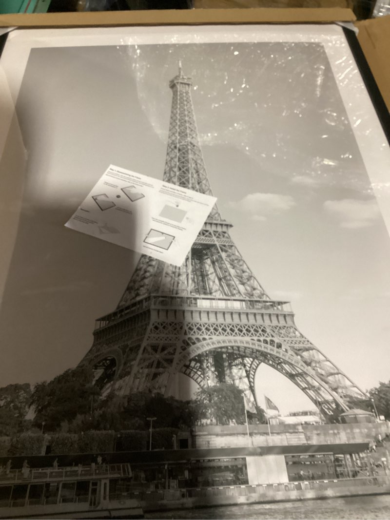 Condition photo showing New/Like New for upsimples 24x36 poster frame, display pictures 20x30 with mat or 24 x 36 without, wall hanging picture frames, black, 1 pack black 24x36