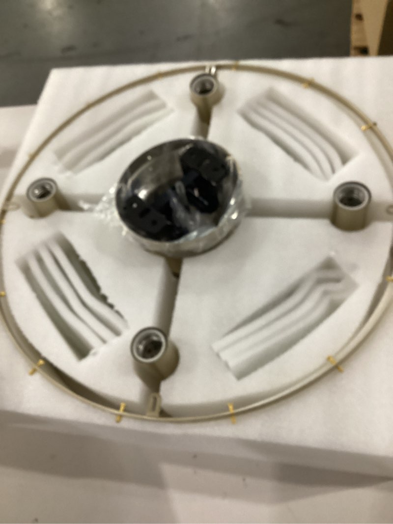 Condition photo showing New/Like New for 20" Gold Fandelier Ceiling Fan with Lights, Gold Crystal Chandelier Ceiling Fans with Light Remote Control, Modern Caged 6-Speed for Bedroom, Living Room, Nursery 20 Inch Crystal ceiling fan with light