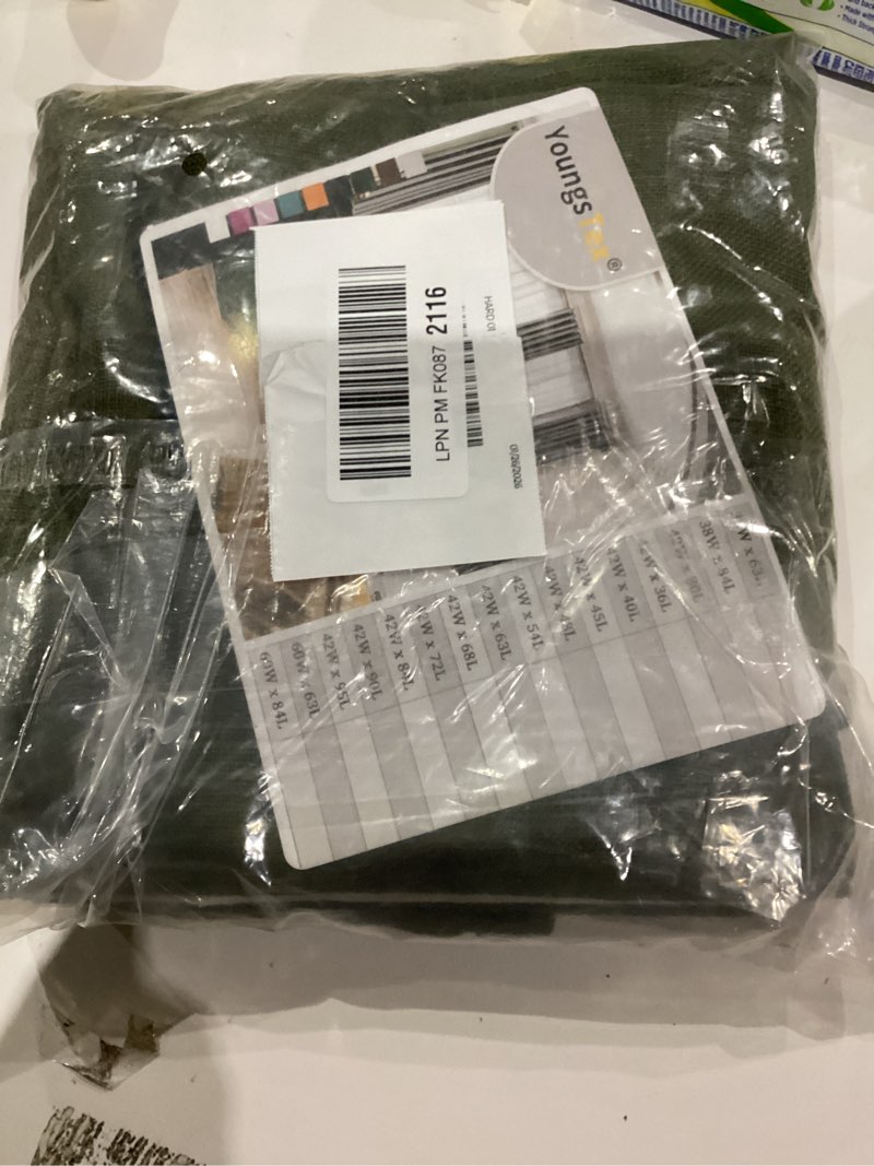 Condition photo showing Good Condition for YoungsTex Olive Green Linen Kitchen Window Curtains 36 Inch Length - Small Semi Sheer Drapes with Back Tab Rod Pocket Lightweight for Bathroom Cafe Window, 2 Panels, 34 X 40 Inch 34"W x 36"L (Pack of 2) Olive