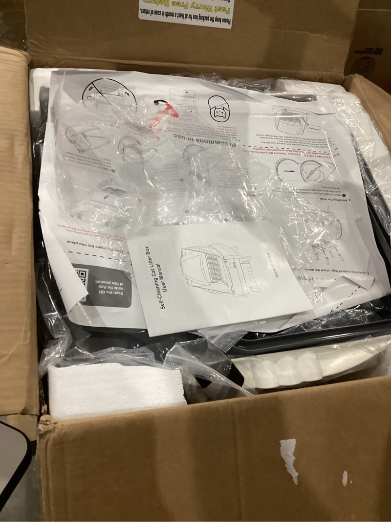 Condition photo showing Good Condition for automatic cat litter box self cleaning - app control, open-design, smart health monitor, suitable for medium cats and kittens, anti-pinch safety, quiet operation - white