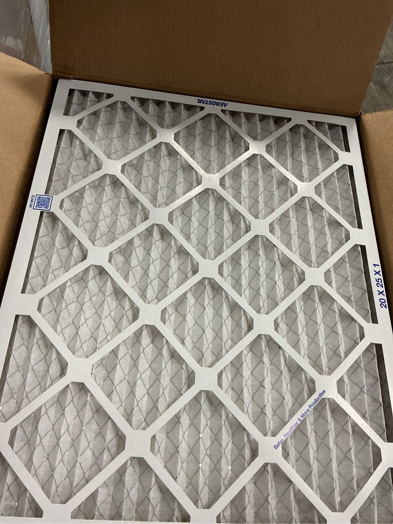 Condition photo showing Good Condition for aerostar 20x25x1 merv 6 pleated air filter, ac furnace air filter, 6 pack (actual size: 19 3/4"x24 3/4"x3/4") 6 pack merv 6 basic