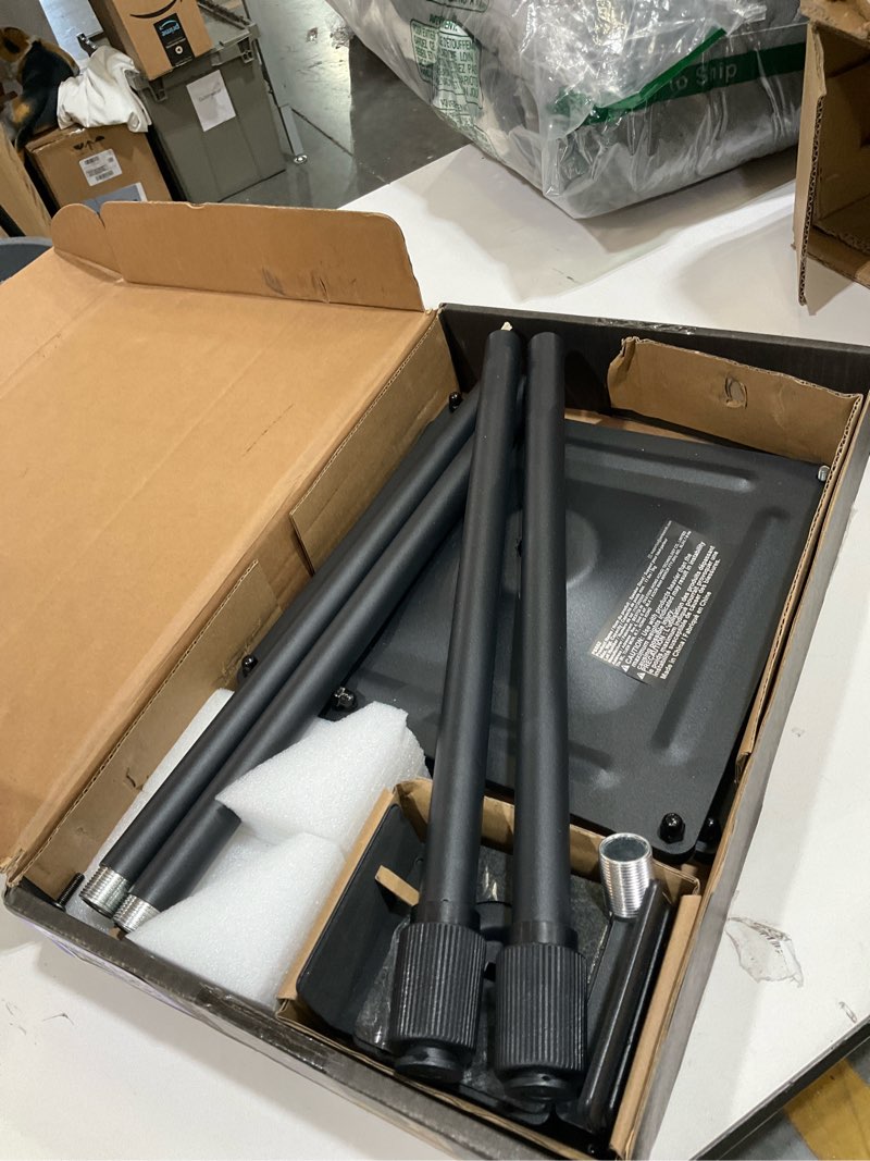 Condition photo showing Good Condition for perlesmith universal speaker stands for surround sound -height adjustable extend 33.3”to 45.1”, floor speaker stand for satellite & studio & bookshelf speakers up to 11lbs,1 pair black, psss2 weight 11 lbs