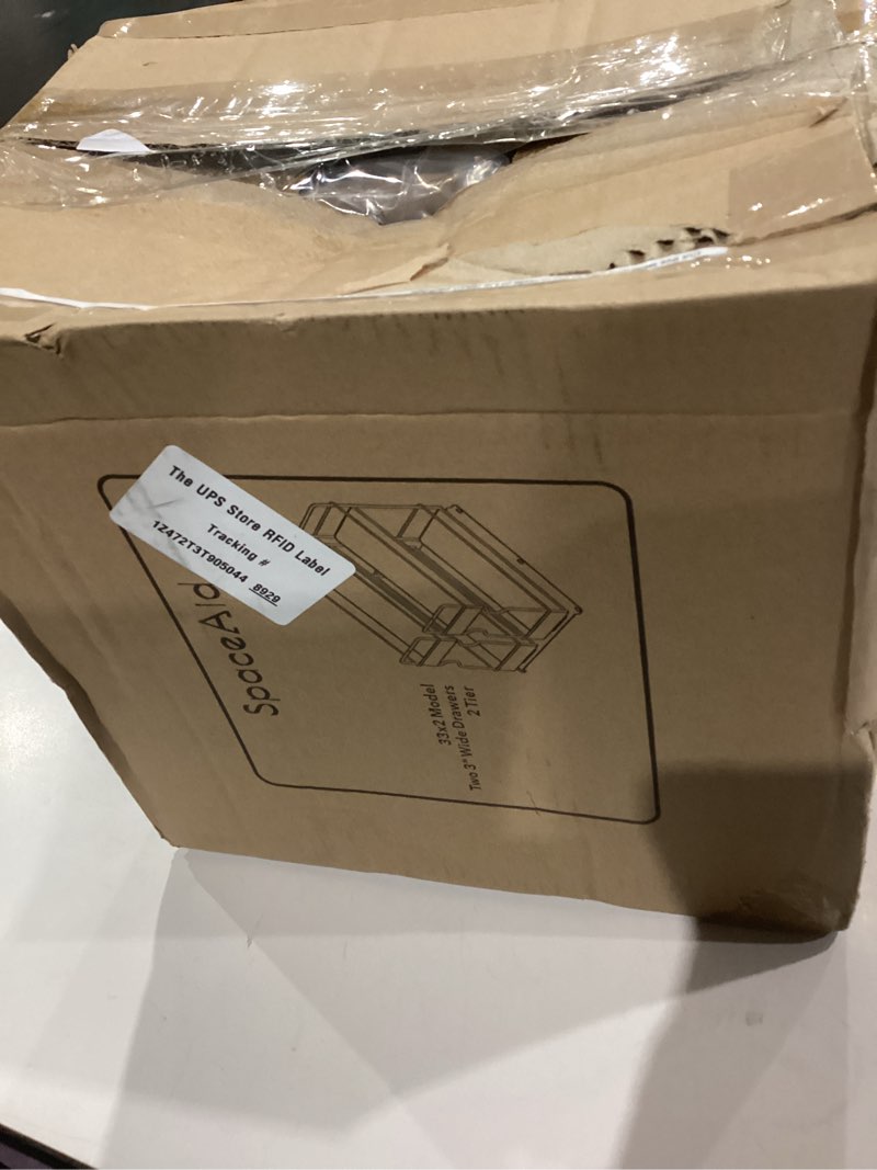 Condition photo showing New/Like New for SpaceAid Pull Out Spice Rack Organizer for Cabinet, Heavy Duty Slide Out Seasoning Kitchen Organizer, Cabinet Organizer, with Labels, 7.7" W x10.75 D x10 H, 2 Drawers 2-Tier Two 3"W Drawers, 2-Tier