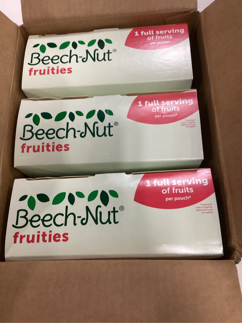 Condition photo showing New/Like New for (bbd 01/nov/2026)beech-nut stage 2 baby food pouches variety pack, fruit purees for babies, non-gmo, dairy-free, 3.5 oz (18 pack) new! fruit blends variety pack