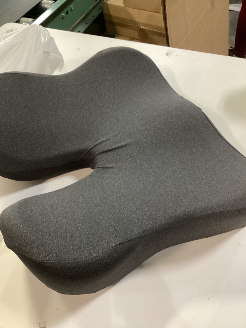 Condition photo showing Good Condition for TushGuard Seat Cushion - for Office Chair, Car Seat, Airplane, Bleacher - Sciatica & Coccyx Pain Relief Desk Chair Cushion for Long Sitting Office Workers, Car Drivers(Grey, XX-Large) XX-Large Grey