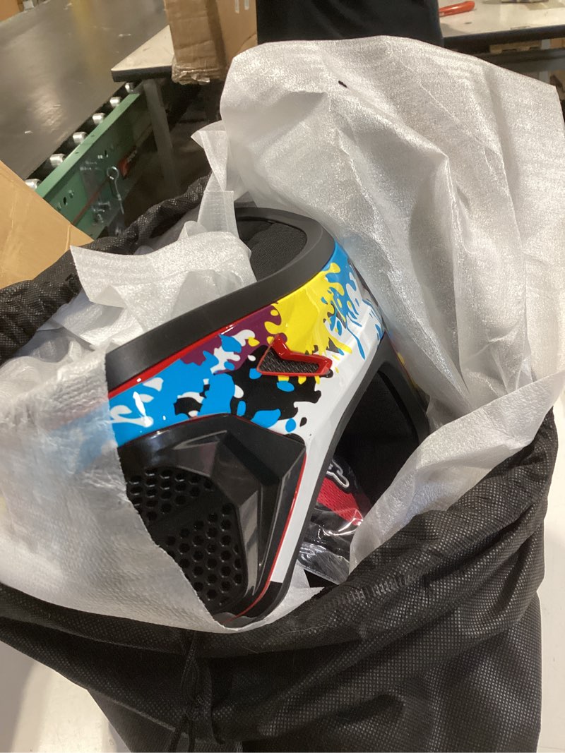 Condition photo showing Good Condition for tcmt dot youth kids dirt bike helmet youth motocross helmet full face atv four wheeler motorcycle bmx helmet for boys girls, off-road protective gear with goggles gloves new youth medium pattern: paintball