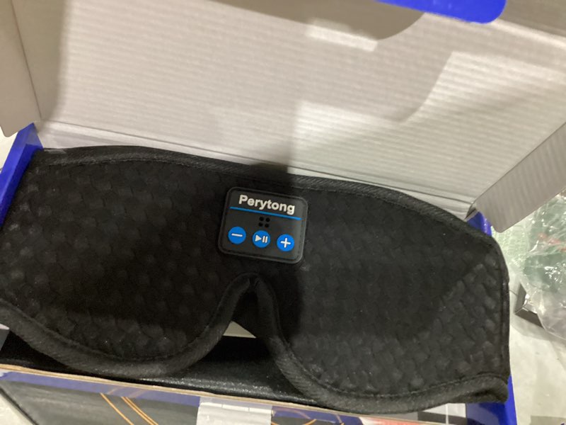 Condition photo showing New/Like New for perytong sleep mask with bluetooth 5.4 headphones, wireless sleep eye mask for side sleepers, 3d contoured comfort & built-in hd stereo earphones, noise canceling & blackout for travel (carbon black)