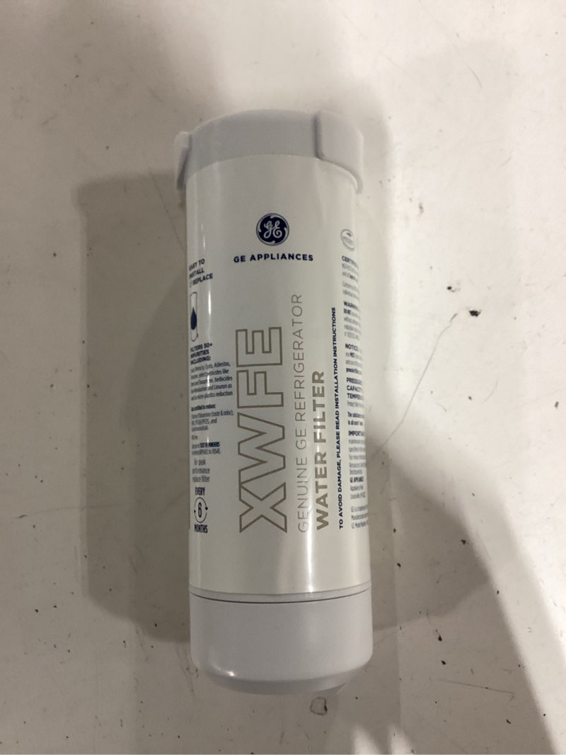 Condition photo showing Good Condition for ge xwfe refrigerator water filter, genuine replacement filter, certified to reduce lead, sulfur, and 50+ other impurities, replace every 6 months for best results, pack of 1