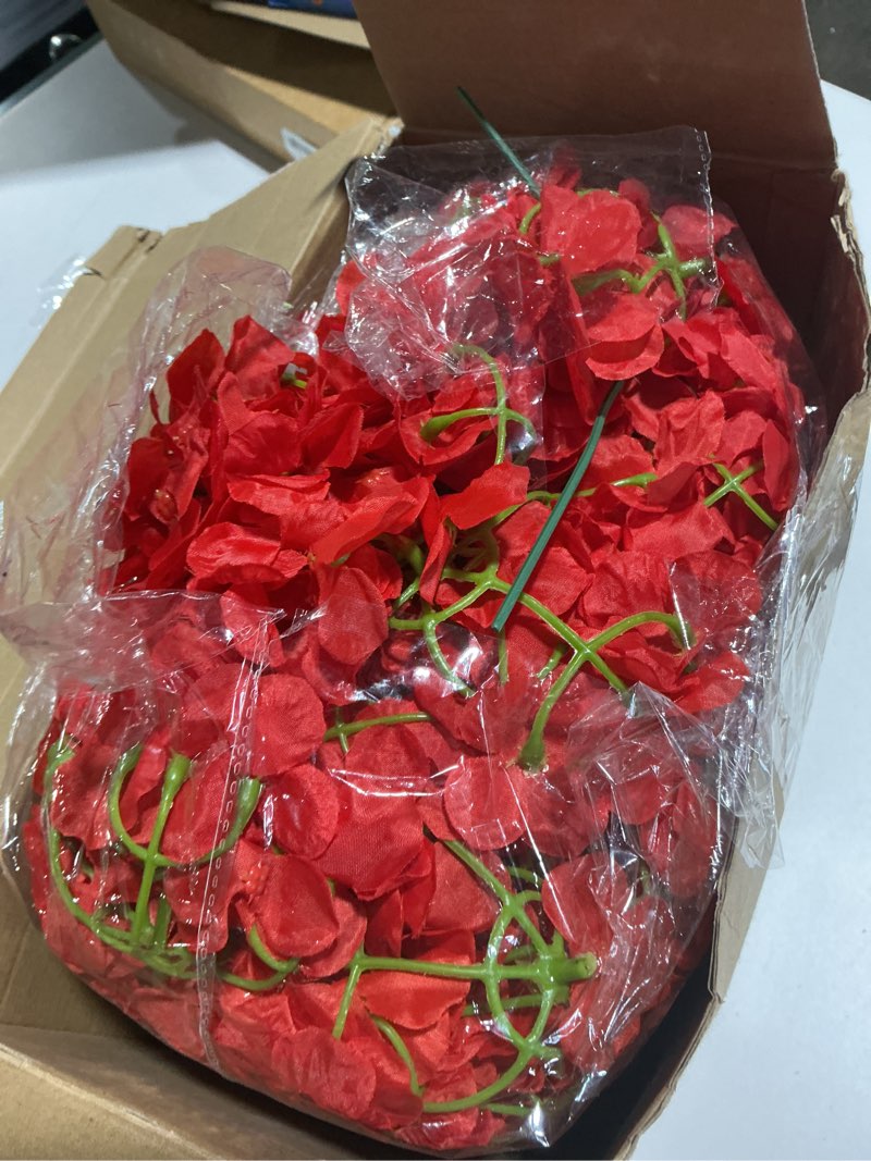 Condition photo showing As Is for Tigeen 100 Pcs Hydrangea Artificial Flowers Bulk 7.48 Inch Artificial Hydrangeas with Removable Stems Faux Flowers Wedding Decor for Home Garden Party Decoration DIY Project (Red) Red 100