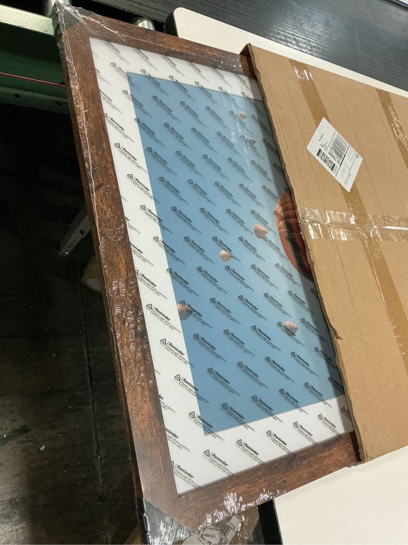 Condition photo showing New/Like New for QOTIB Wood 22x28 Picture Frame with 18x24 Mat, Display 18x24 with Mat or 22x28 Without Mat, Wood 22 by 28 Photo Frame, 22 x 28 Frame for Wall Hanging Display, Deep Brown 1 22x28 inch