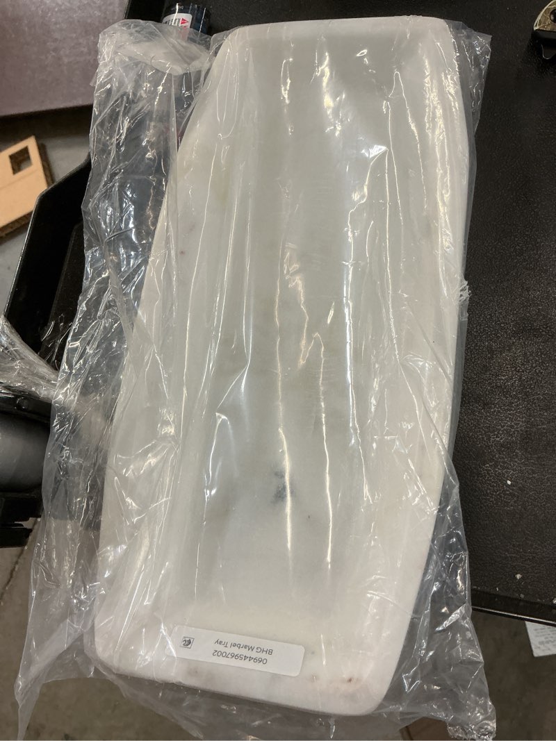 Condition photo showing Good Condition for better homes & gardens white marble decorative tray, 11" x 5"