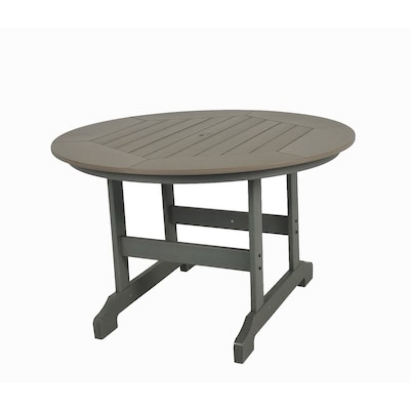 allen + roth Langston Round Outdoor Dining Table 47.64-in W x 47.64-in L with Umbrella Hole