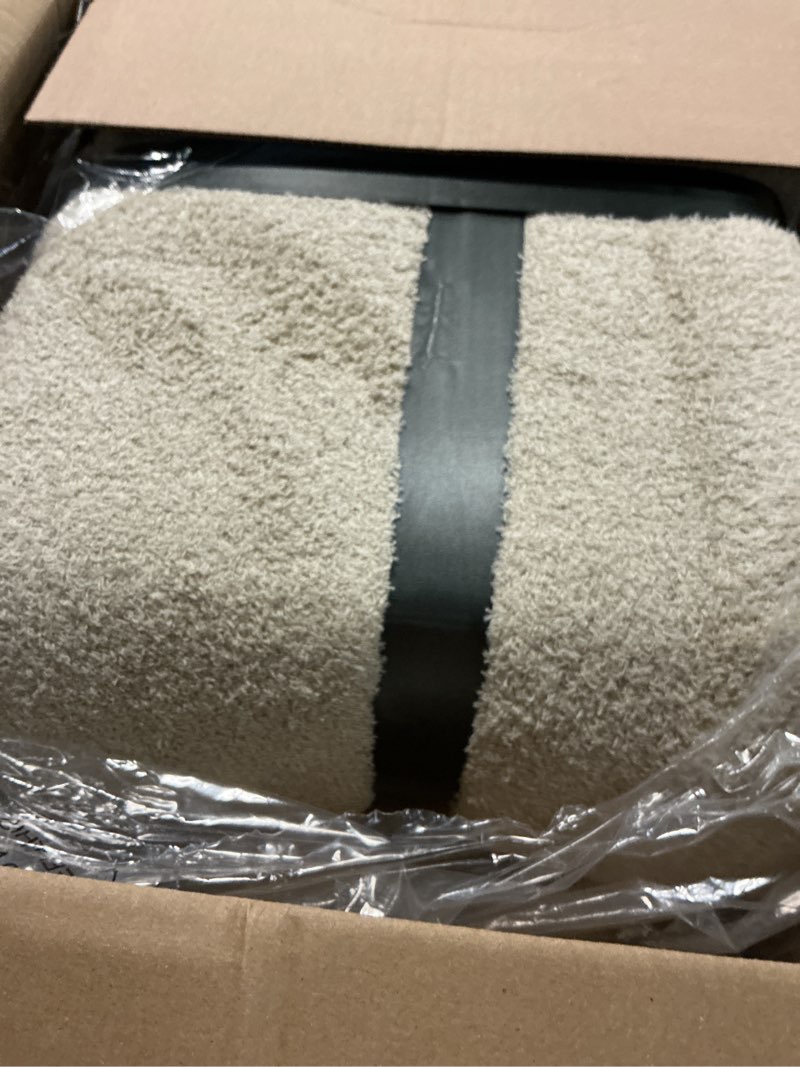 Condition photo showing Good Condition for Madison Park Fuzzy Knit Blanket Dream Soft Blanket Cozy Breathable Cover Luxrurious Feathersoft Feel, All Seasons Lightweight Bedding for Summer Cover for Bed, Couch & Sofa, Full/Queen, Taupe Full/Queen Taupe
