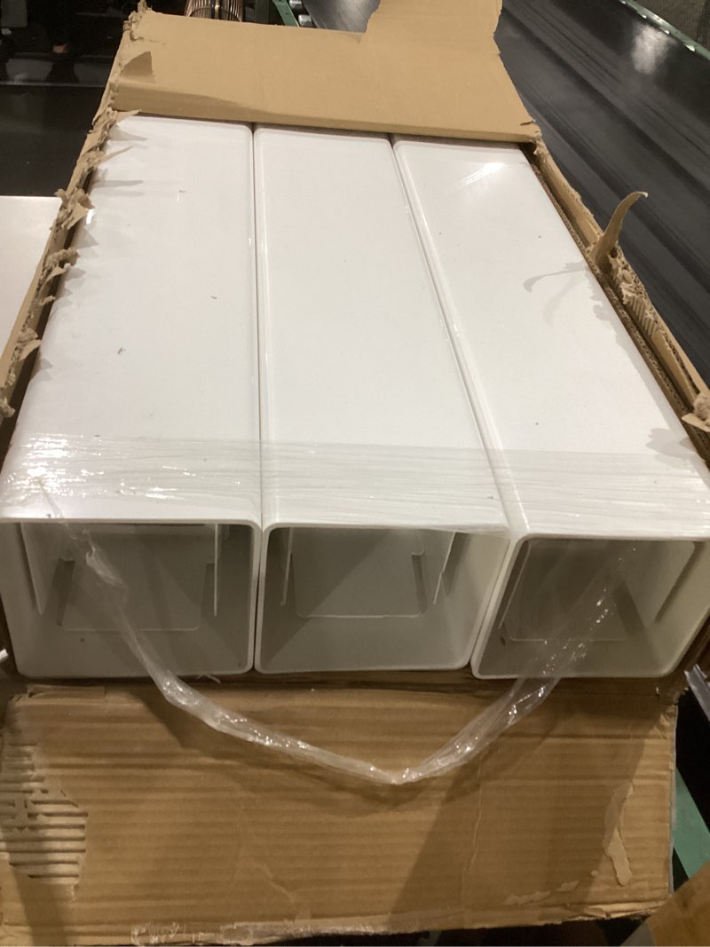 Condition photo showing As Is for vita classic white vinyl pergola post extension kit for vita brand pergolas, 3 pack, pvc, bpa and pthalate free, va80354, similar to stock photo