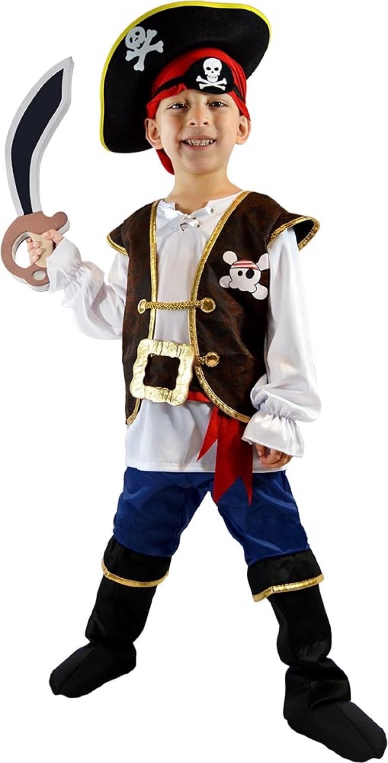 (Similar photo) Kosgraiy Kid Pirate Costume,Buccaneer Costume for Boy,Toddler Boy Halloween Pirate Outfit with Acces