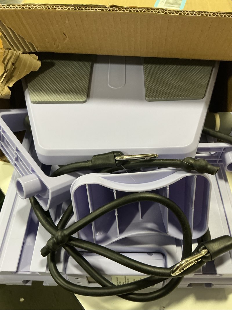 Condition photo showing As Is for Pilates Board,Foldable Pilates Reformer Equipment with Timer, 7-in-1 Multi-Purpose Portable Pilates Reformer Machine Home Pilates Kit for Home Workout,Fitness,Exercise,Abs Purple