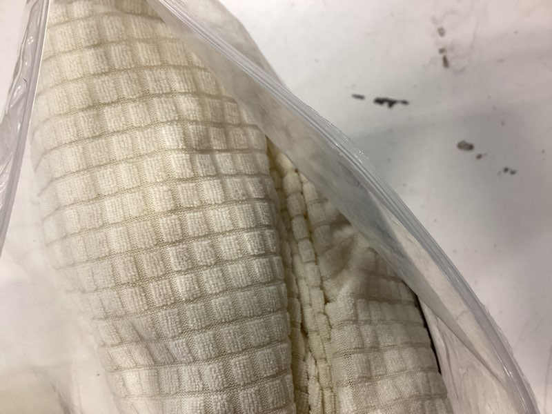 Condition photo showing Good Condition for Bar Stool Cover with Back Waterproof Set of 4 Jaquard Dining Room Square Swivel Barstool Chair Slipcover for Counter Height Mid Low Back Chair Protector Beige 4 PACK