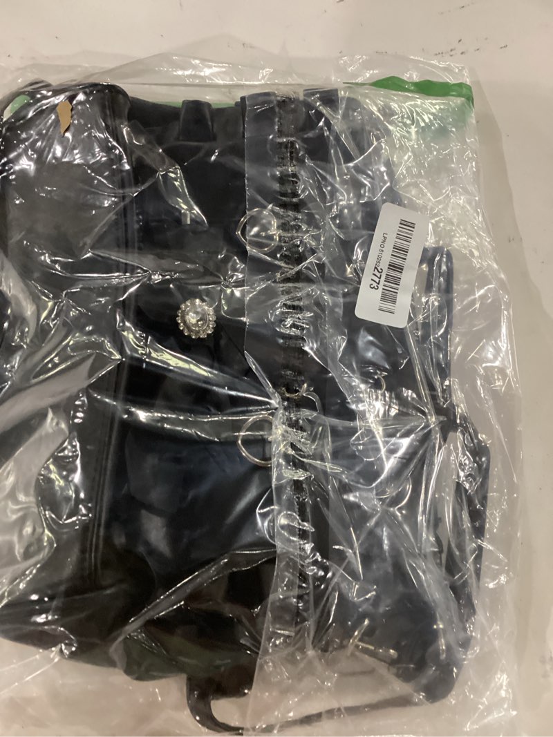 Condition photo showing As Is for bow purse cutecore backpack, satchel crossbody japanese bag with ruffle, anime bows heart decors crossbody shoulder bag, jirai kei coquette shoujo girl gothic lolita fashion, gothic purse black