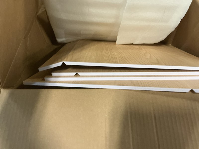 Condition photo showing Good Condition for 4 pcs wire shelf covers 14x12 inch faux wood pvc shelf liners thick rigid wire rack covers with 7 holders adjustable for closet pantry bathroom mat removable interlocking waterproof