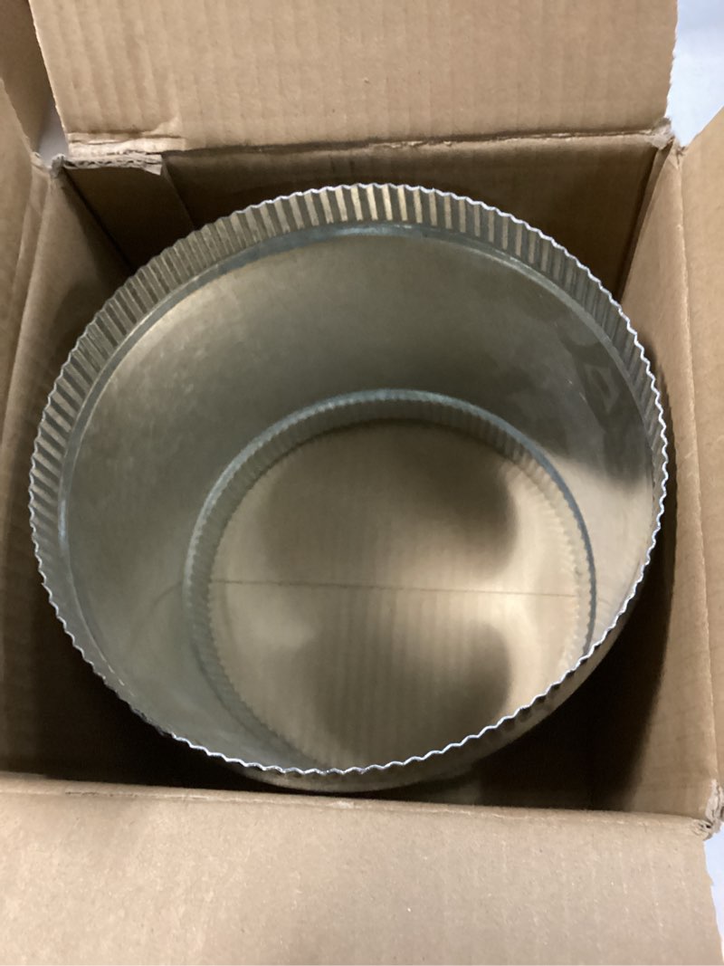 Condition photo showing Good Condition for 7 Inch Round Galvanized Steel Duct Connector - Metal Ventilation Pipe Coupler - Dryer Vent Hose Extension - HVAC Ducting Coupling for Straight Connection 1 7 Inch