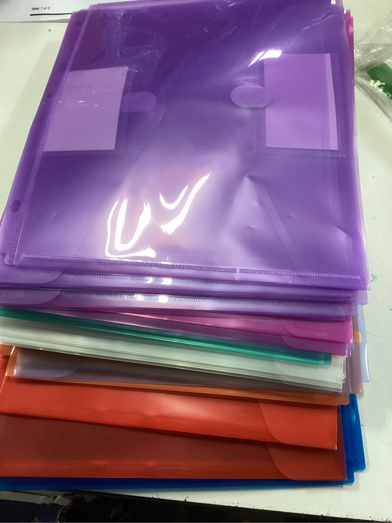 Condition photo showing Good Condition for Forvencer Binder Pocket, 48 Pack Super Heavyweight Poly Binder Pocket with Tight Closure, File Folders Side Loading, 3 Ring Binder Organizer, Letter Size, Assorted Colors 48 Standard