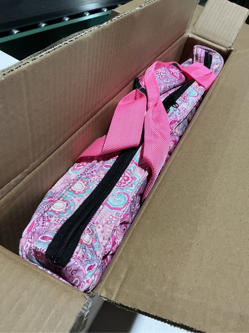 Condition photo showing Good Condition for american mahjong game set, 166 pink tiles (1.2”), 4 all-in-one color rack/pushers & drawstring bag, complete mahjong sets with pink printed carrying bag and mahjong tile set accessories