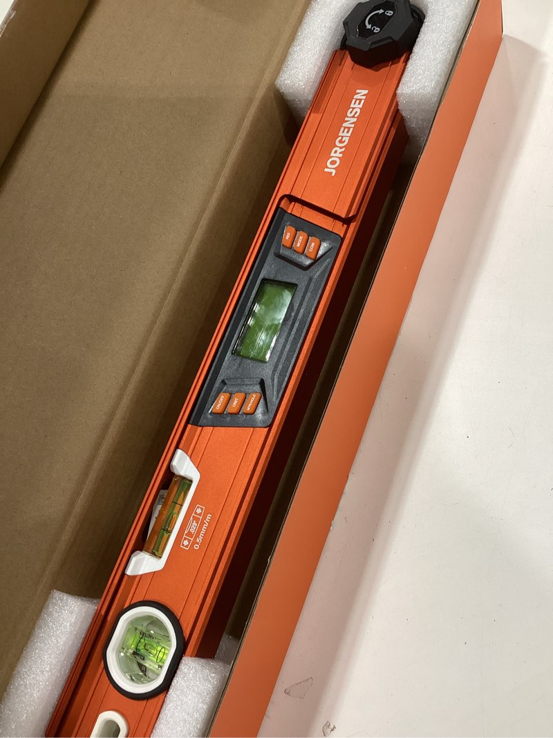 Condition photo showing Good Condition for jorgensen digital angle finder, multi angle finder tool with backlit lcd, protractor digital level with horizontal & vertical bubble
