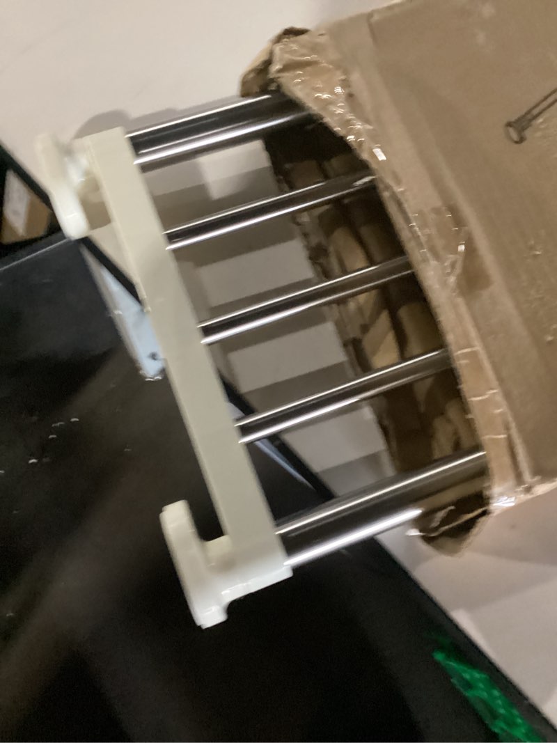 Condition photo showing New/Like New for Hershii Tension Shelf Expandable Rod Closet System Heavy Duty Clothes Hanger Adjustable DIY Storage Organizer Shoe Rack 23.62 - 39.37 inches Ivory