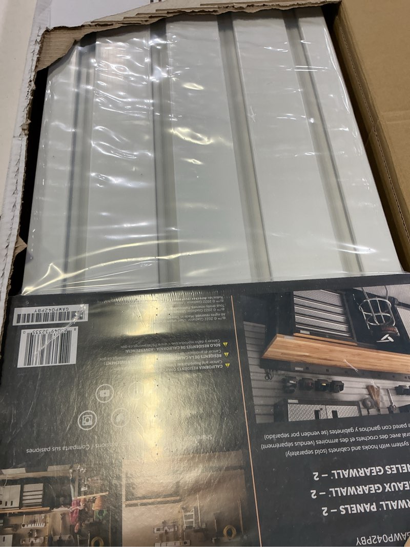 Condition photo showing New/Like New for 48 in. w garage wall storage gearwall panel (2-pack)