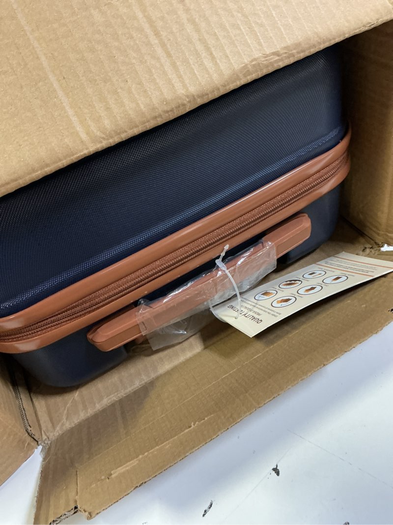 Condition photo showing Good Condition for eeeza carry on luggage set 22x14x9 airline approved luggage sets 3 piece,suitcases with wheels,abs hard case luggage with tsa lock spinner wheels(20 inch,bp/tb) navy