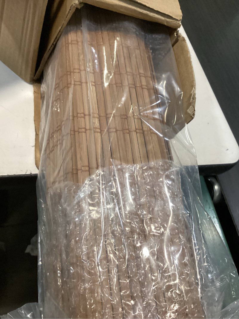 Condition photo showing Good Condition for lazblinds cordless bamboo roman shades, light filtering window treatment, roll up bamboo blinds for windows, 48'' w x 60'' h light filtering - ceylon light russet 48'' w × 60'' h