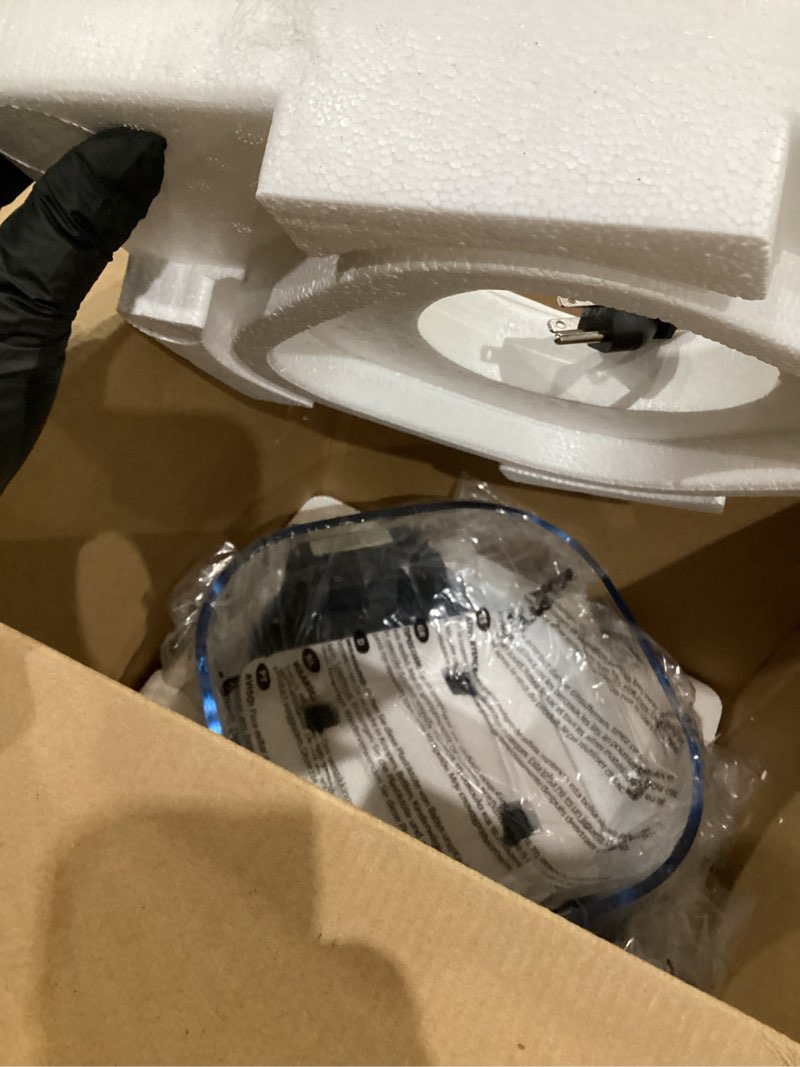 Condition photo showing As Is for incomplete )))ninja crispi 4-in-1 glass air fryer | 450°f | non-toxic | 4qt & 6-cup glass containers w/lids | microwave, freezer, dishwasher safe | max crisp, air fry, bake, recrisp | stone | fn101st stone 4 qt