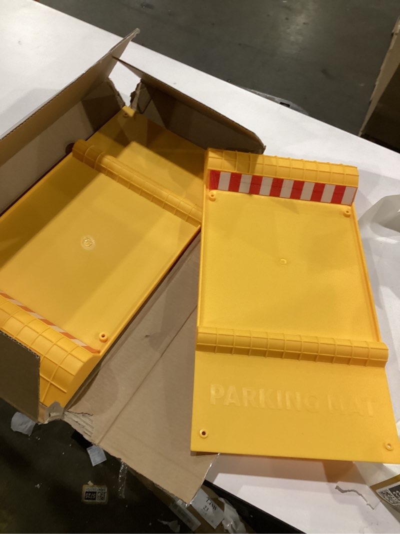 Condition photo showing New/Like New for 2 Pack Parking Mats for Garage Floors, 21.6" x 11" x 1.9" Heavy Duty Garage Car Parking Mat with High Visibility, Wheel Stops for Car Truck Indoor Outdoor, Yellow