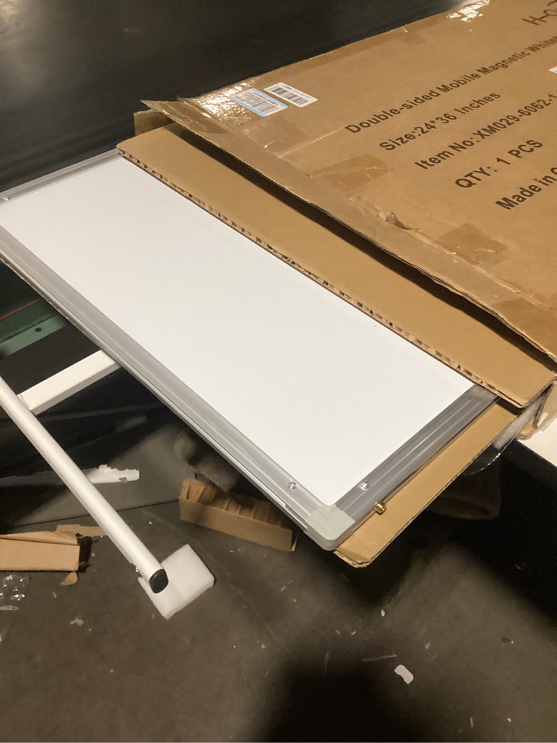 maxtek rolling whiteboard, 48x36 large magnetic white board with stands, big double-sided white board dry erase on wheels for homeschool, home office, office, school (silver, 48 x 36)