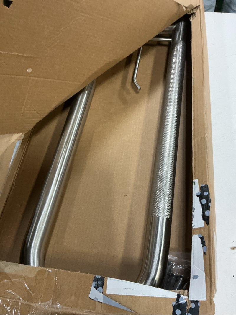 Condition photo showing Good Condition for toilet grab bar 30.3 inch, yuande brushed nickel anti-slip support rail, u shaped flip-up grab bar with paper holder, stainless steel knurled handicap safety handrails for disabled elderly pregnant 30.3 in brushed nickel
