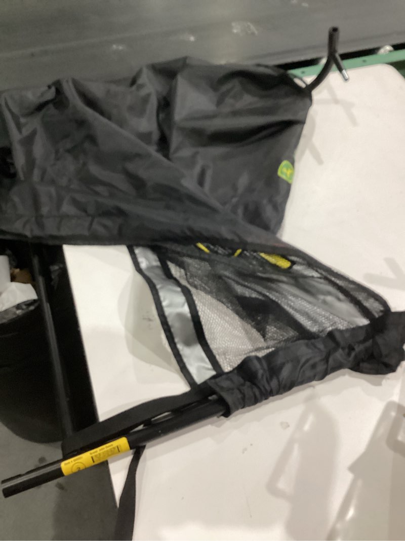 Condition photo showing As Is for john deere black polyester riding lawn mower canopy