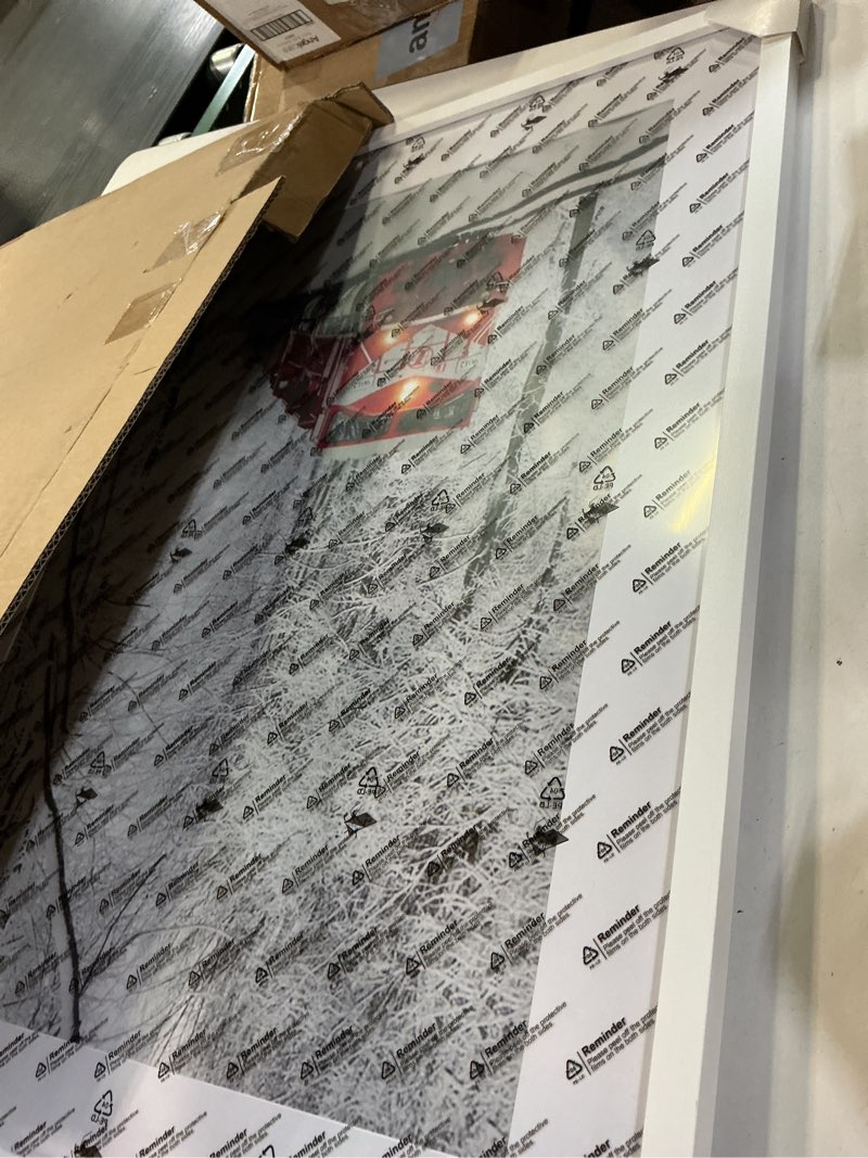 Condition photo showing New/Like New for egofine 22x28 solid wood poster frames matted for 18x24 set of 2 white - with acrylic plexiglass front, hanging picture frames vertically or horizontally white 22x28