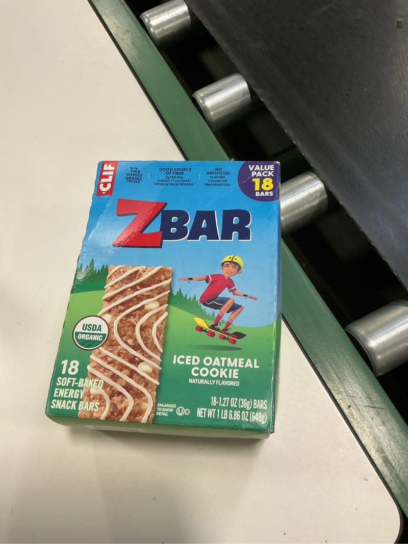 Condition photo showing New/Like New for   ( best by:  26 jun 26)CLIF Kid Zbar - Iced Oatmeal Cookie - Soft Baked Whole Grain Snack Bars - USDA Organic - Non-GMO - Plant-Based - 1.27 oz. (18 Pack)