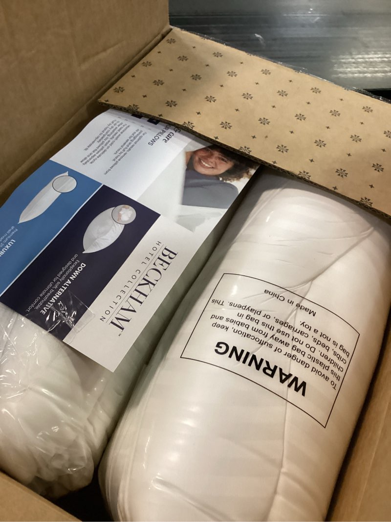 Condition photo showing Good Condition for Beckham Hotel Collection Bed Pillows Standard/Queen Size Set of 2 - Original Soft Down Alternative Pillow for Sleeping - Soft Support for Back, Stomach or Side Sleepers