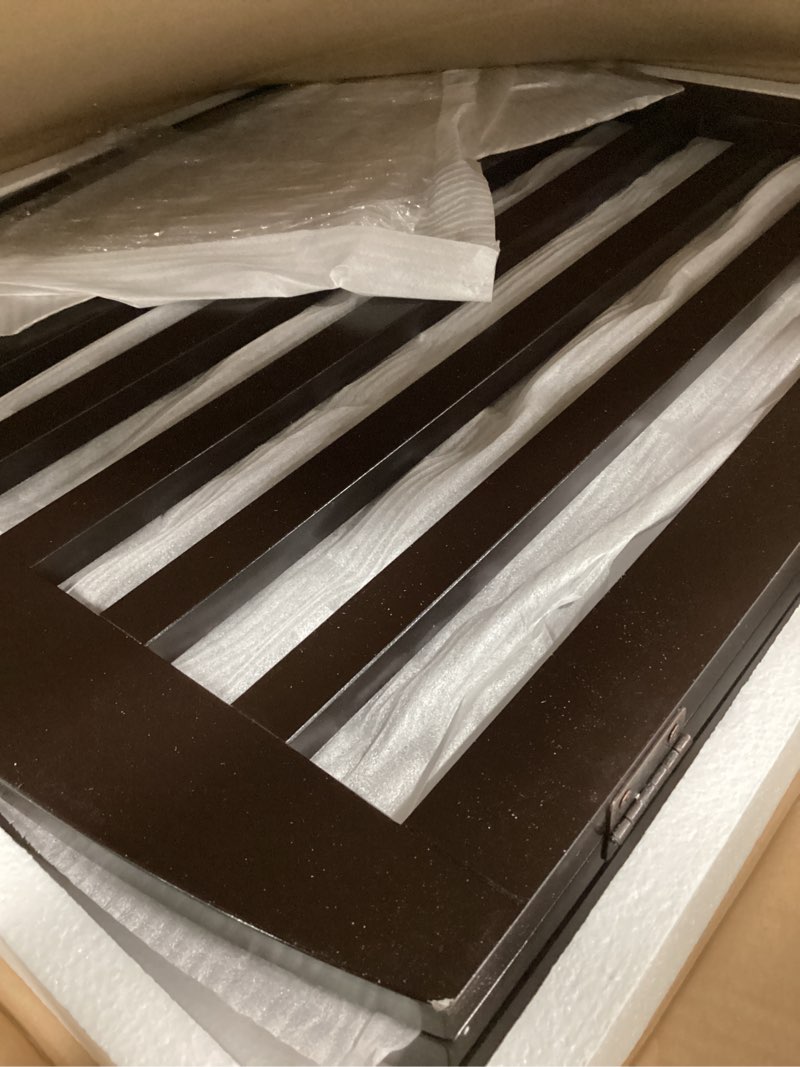 Condition photo showing New/Like New for PAWLAND Wooden Freestanding Foldable Pet Gate for Dogs, 24 inch 3 Panels Step Over Fence, Dog Gate for The House, Doorway, Stairs, Extra Wide (Espresso, 24" Height-3 Panels) Espresso 24" Height-3 Panel