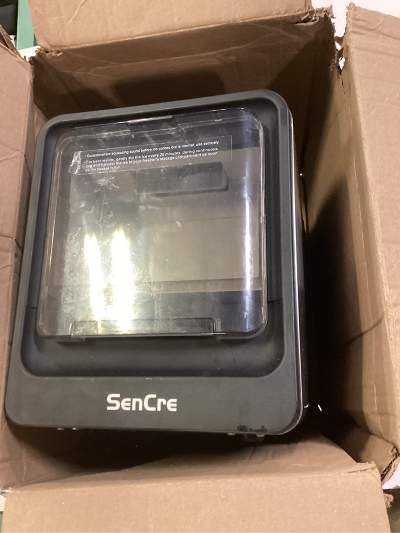 Condition photo showing As Is for nugget ice maker countertop with auto water refill, 42lbs/day stainless steel ice machine with pull-out drawer ? one-click self-cleaning, portable ice makers for home/kitchen/office