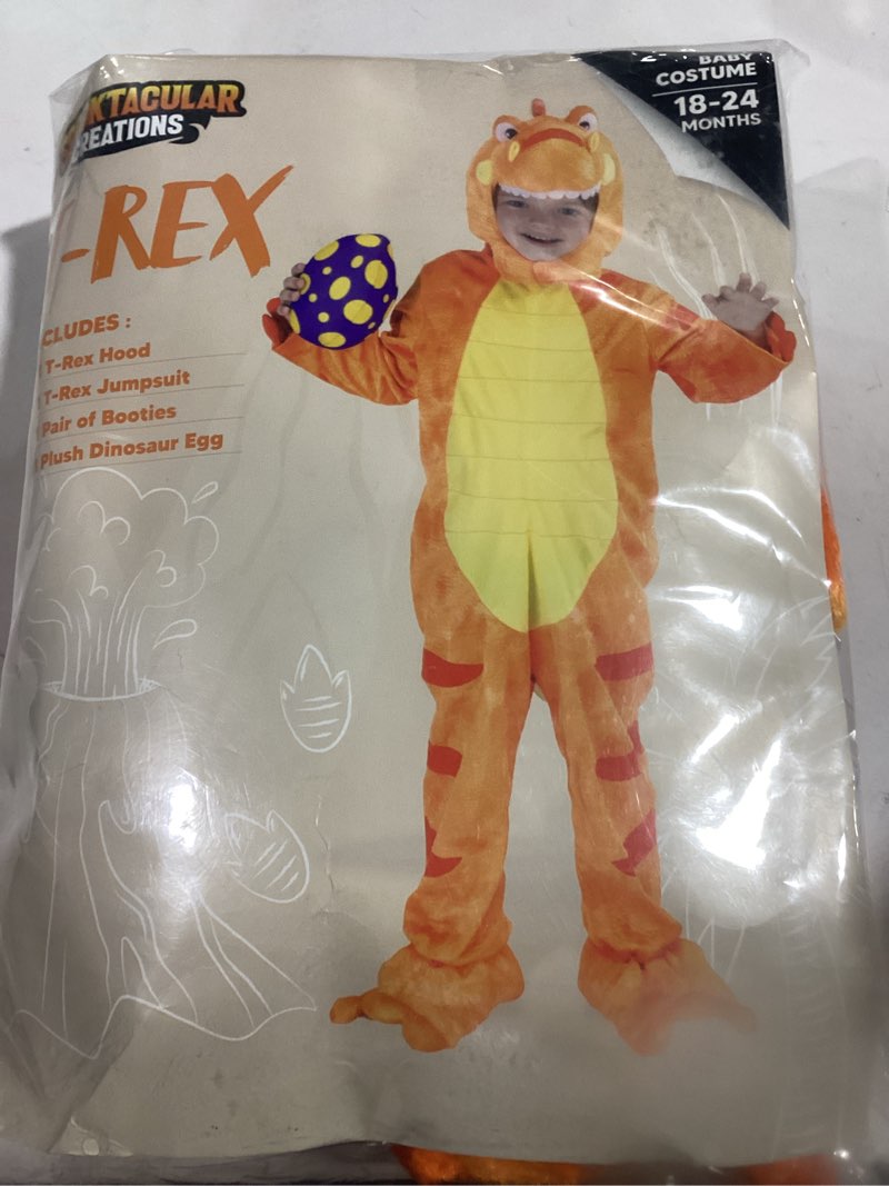 Spooktacular Creations Baby Orange T-Rex Costume with Toy Dinosaur Egg for Kids Halloween Dress up, 