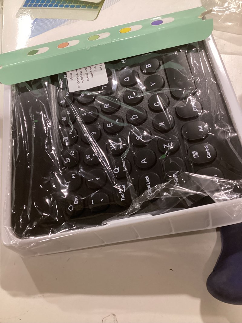 Condition photo showing New/Like New for Ultra-Slim Lightweight Bluetooth Keyboard And Mouse Portable Wireless Keyboard Rechargeable 7-Color Backlit for Apple iPad iPhone Samsung Tablet iPhone Smartphone iOS Android Windows, Round Keys Black